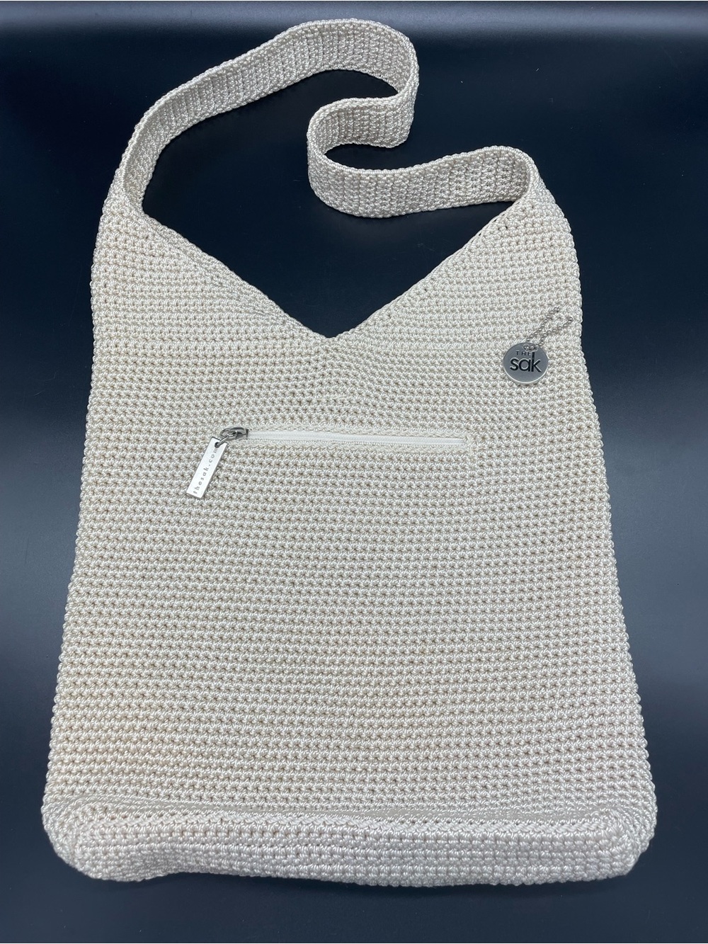 The Sak Cream Large Vintage Crochet Shoulder Bag